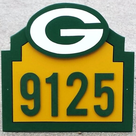 Green Bay Packers Address Sign for your home (with your address) GO PACK GO! - Picture 1 of 4